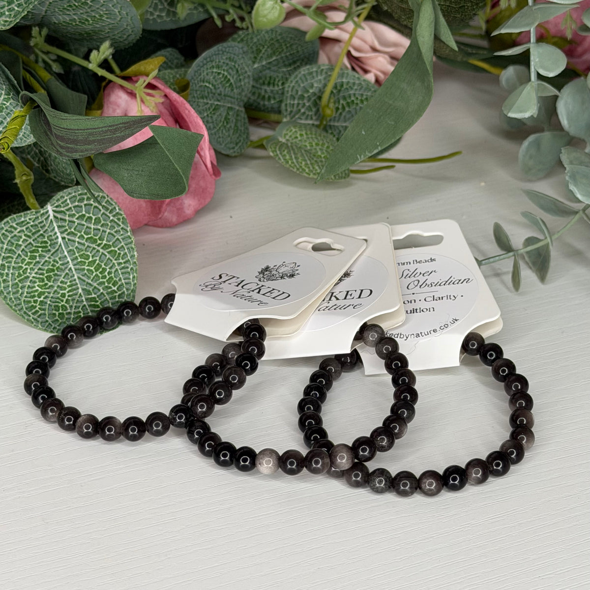 Silver Sheen Obsidian Bracelet (6mm)