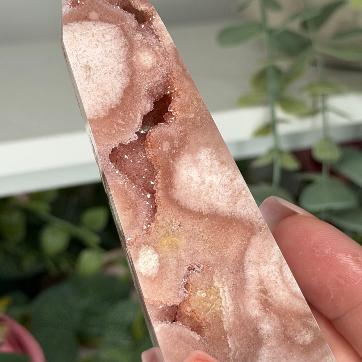 Pink Anethyst With Flower Agate E