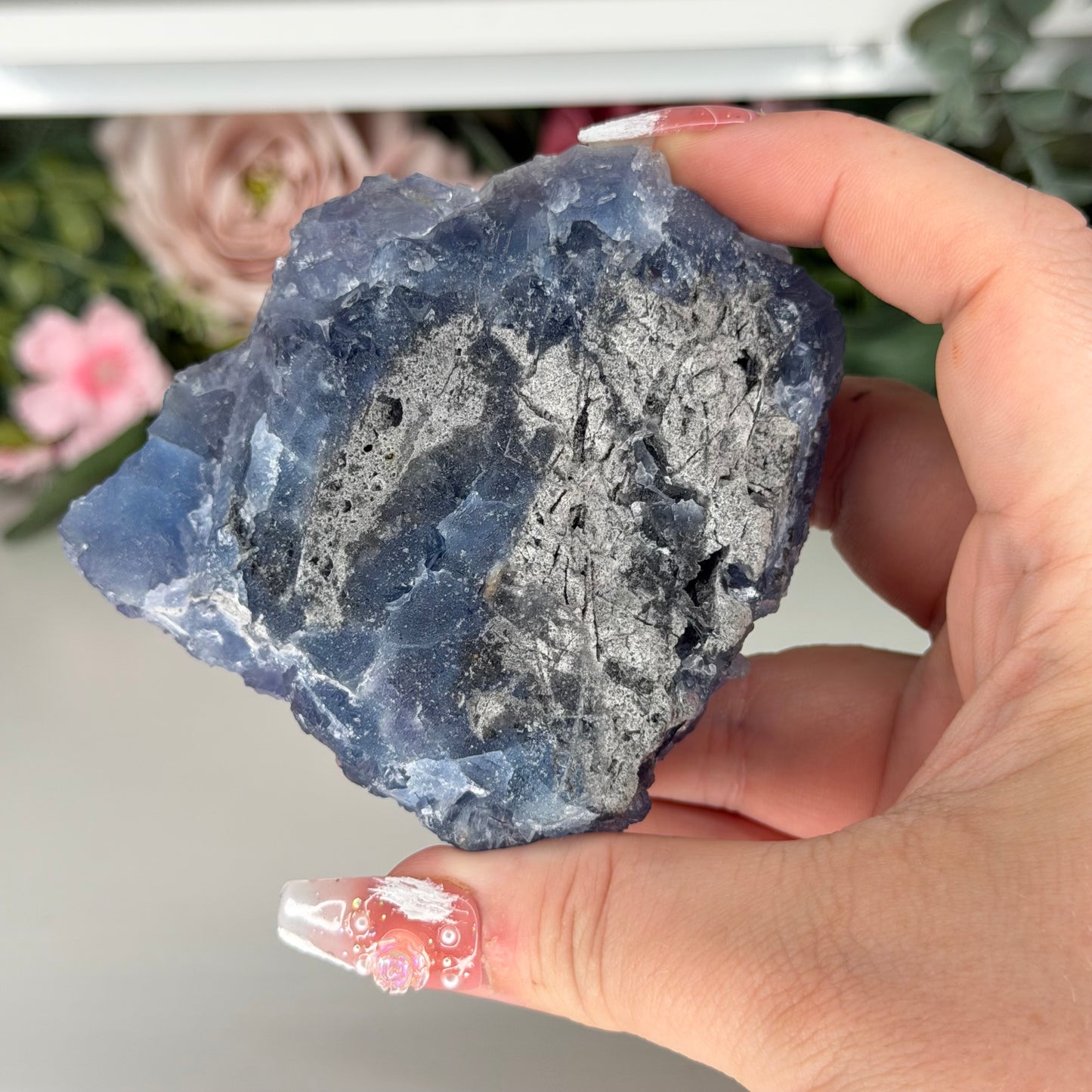 Blue Fluorite Specimen Stand Included