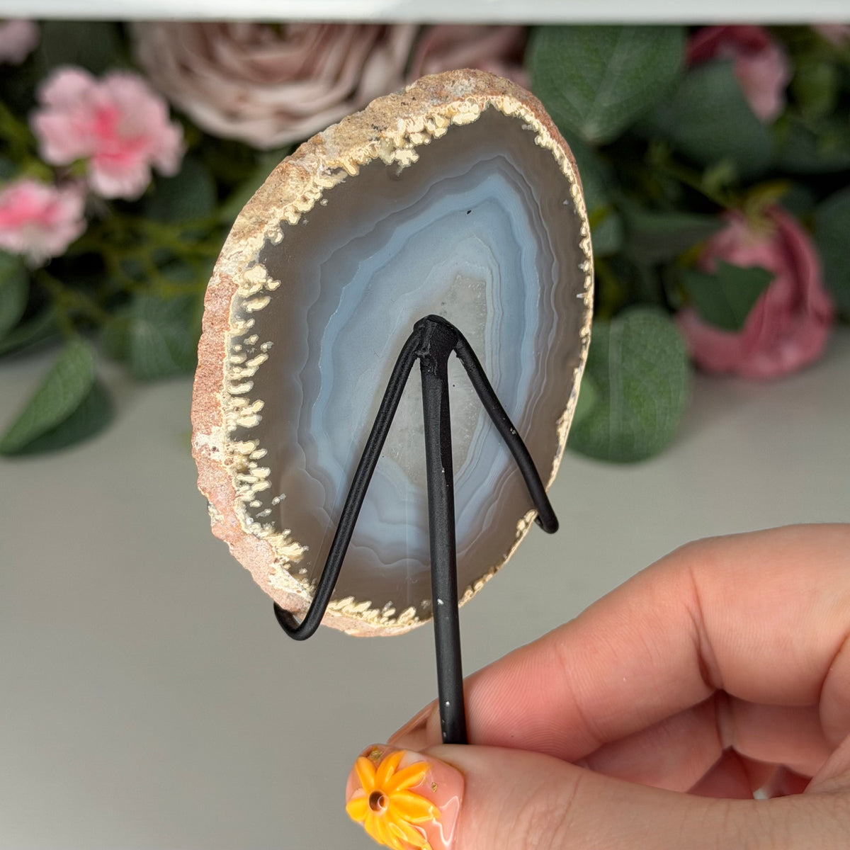 Agate Slice on Stand H