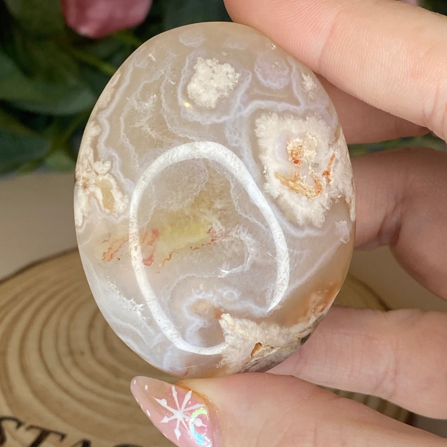 Flower Agate Palmstones