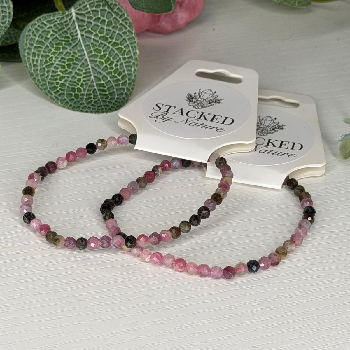 Rainbow Tourmaline Faceted Bracelet (4mm)