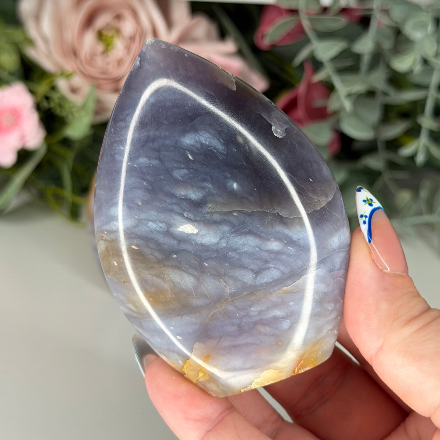 Purple Chalcedony Teardrop