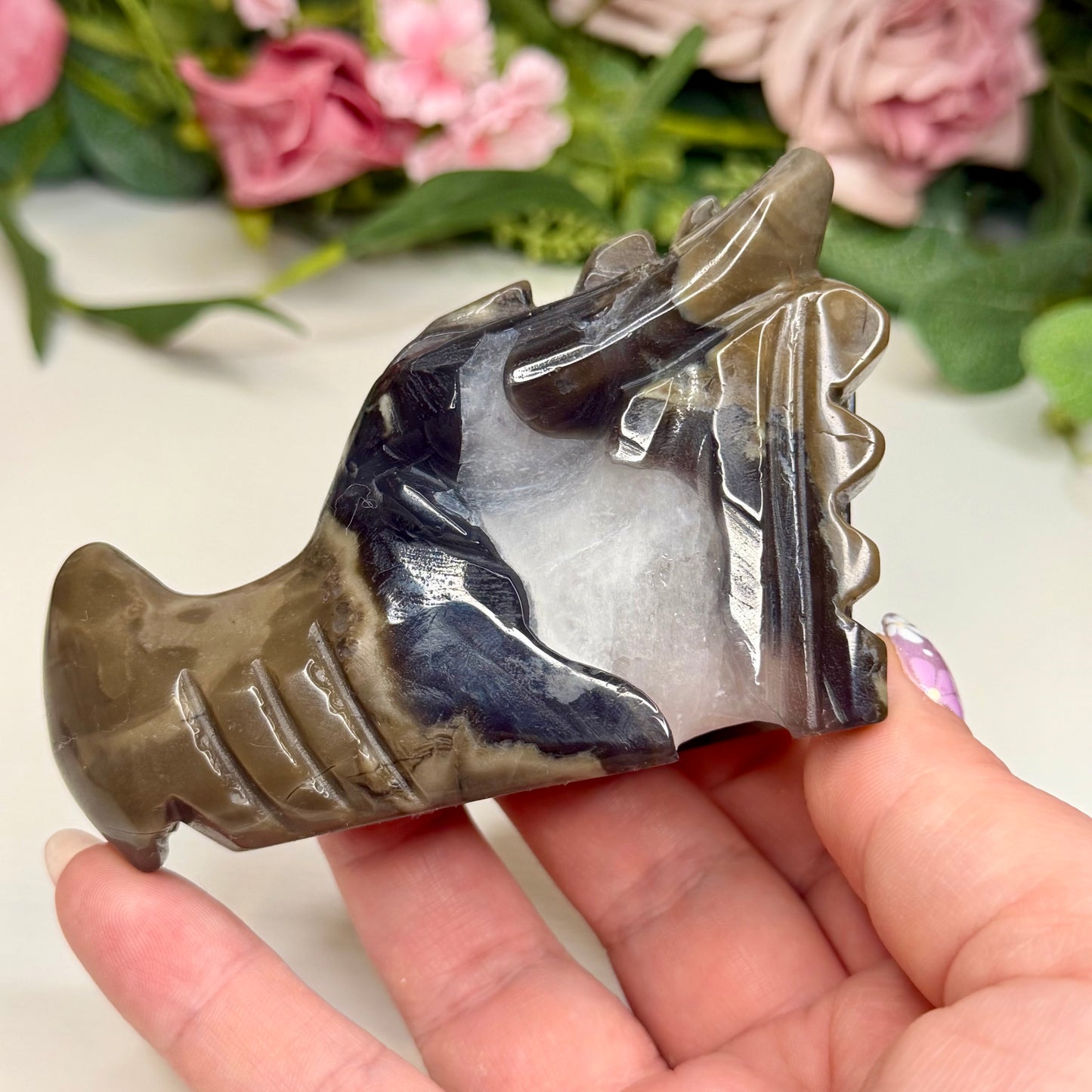 Volcano Agate Dragon Head