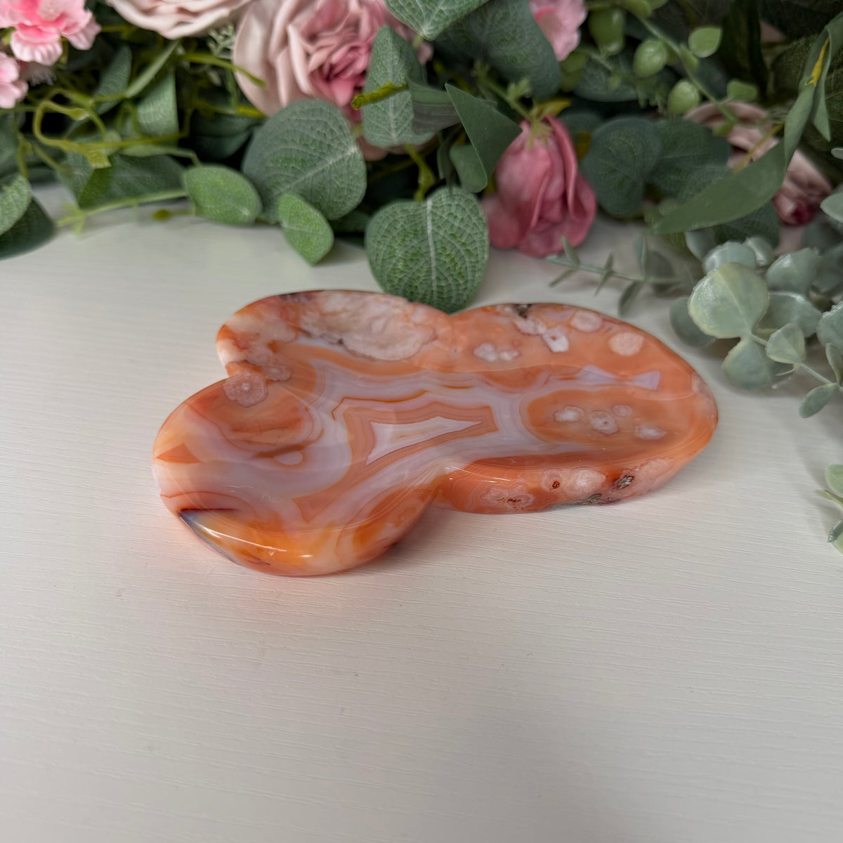 Carnelian Flower Agate Dish E