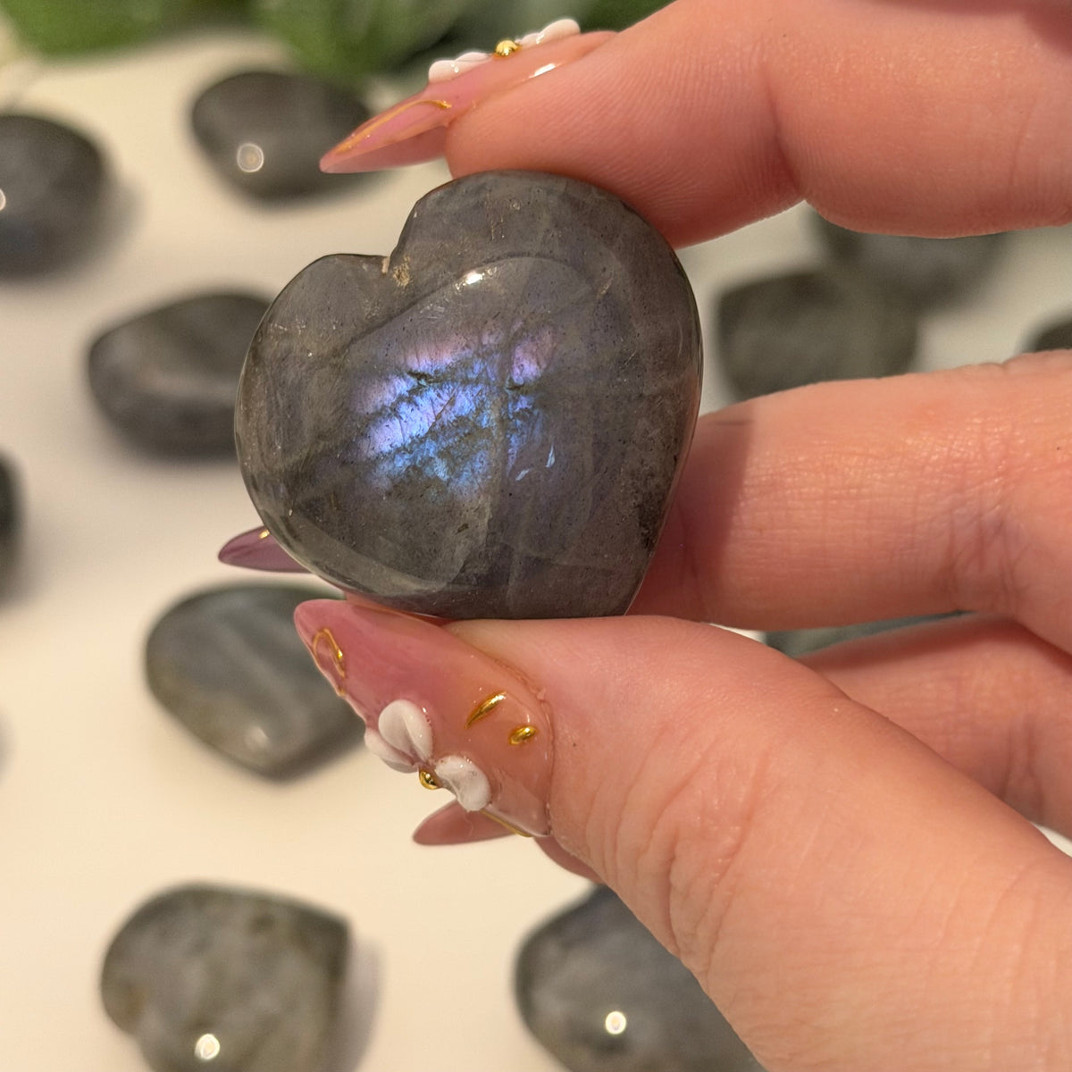 Sunset Labradorite Hearts