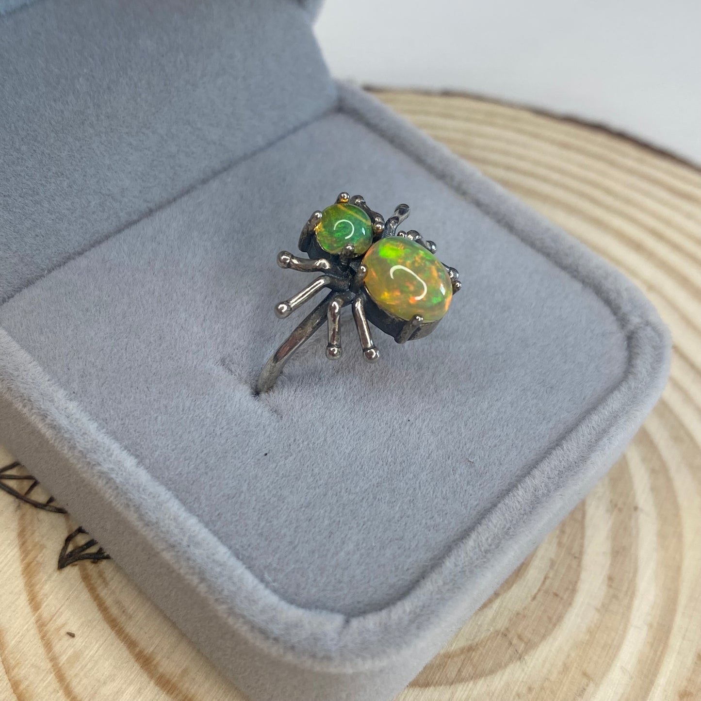 Opal Spider S925 Adjustable Ring