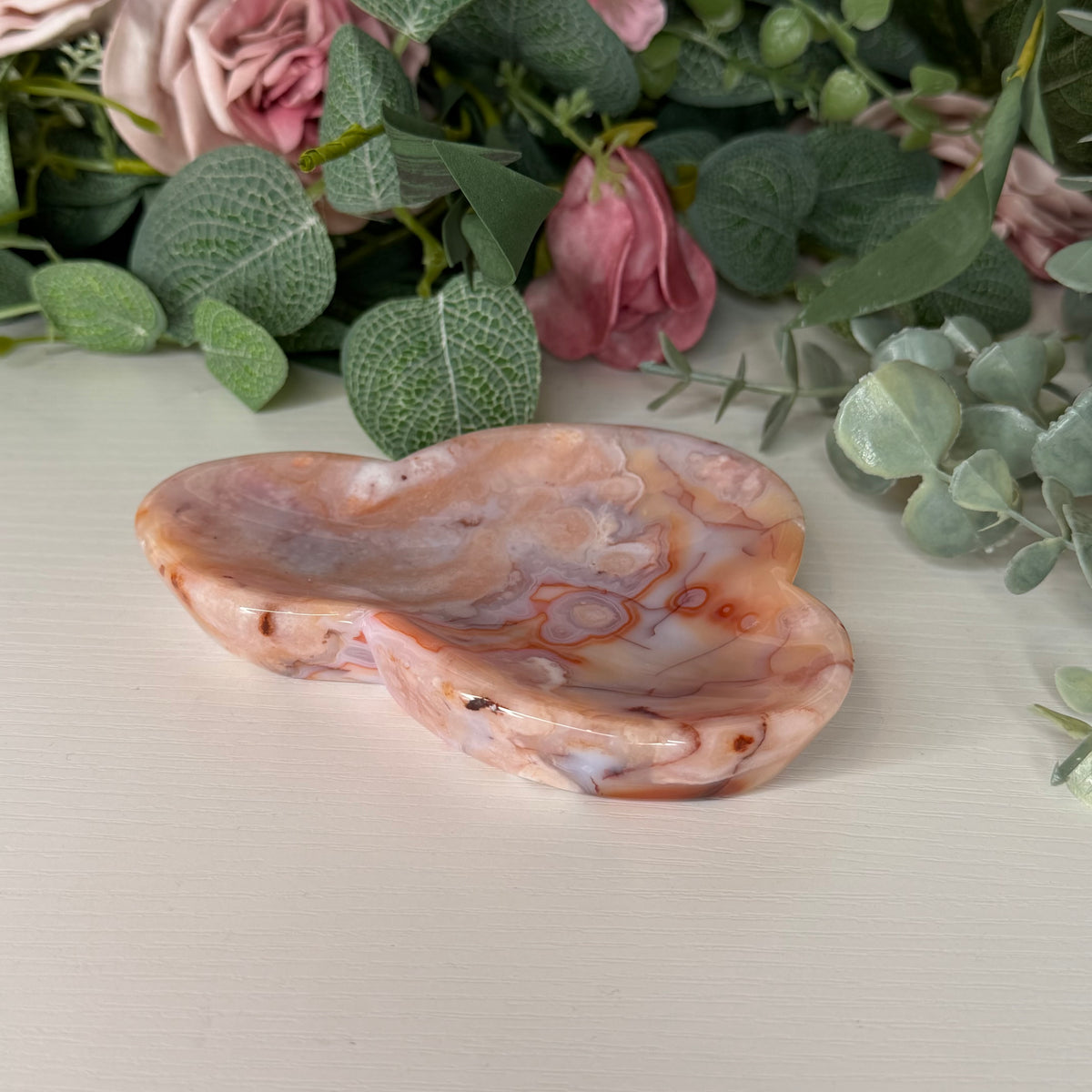 Carnelian Flower Agate Dish D