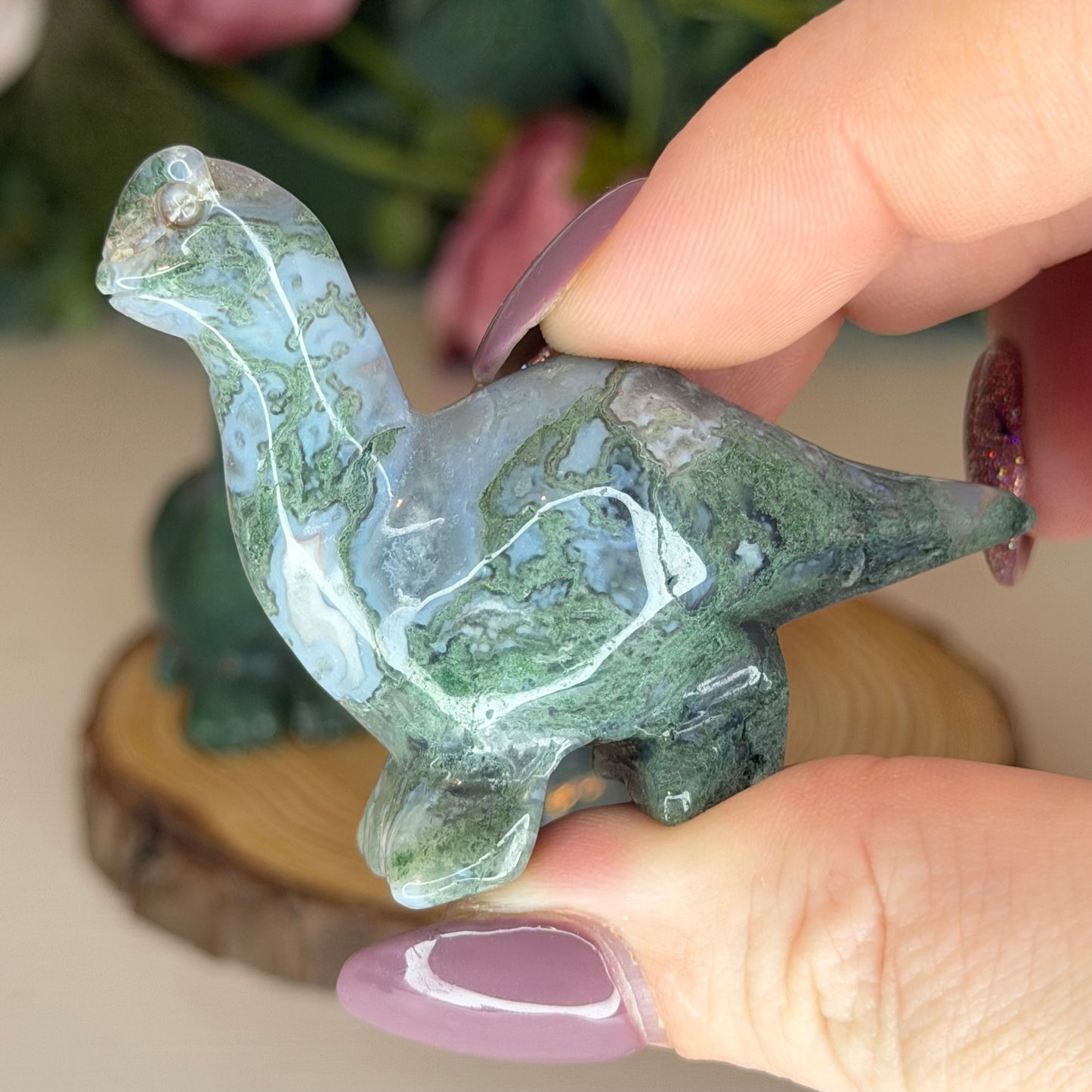 Moss Agate Dino (Intuitively Chosen)