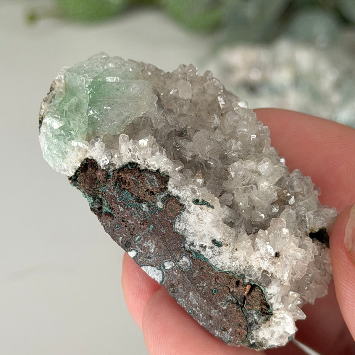 Green Apophyllite With Heulandite & Stilbite