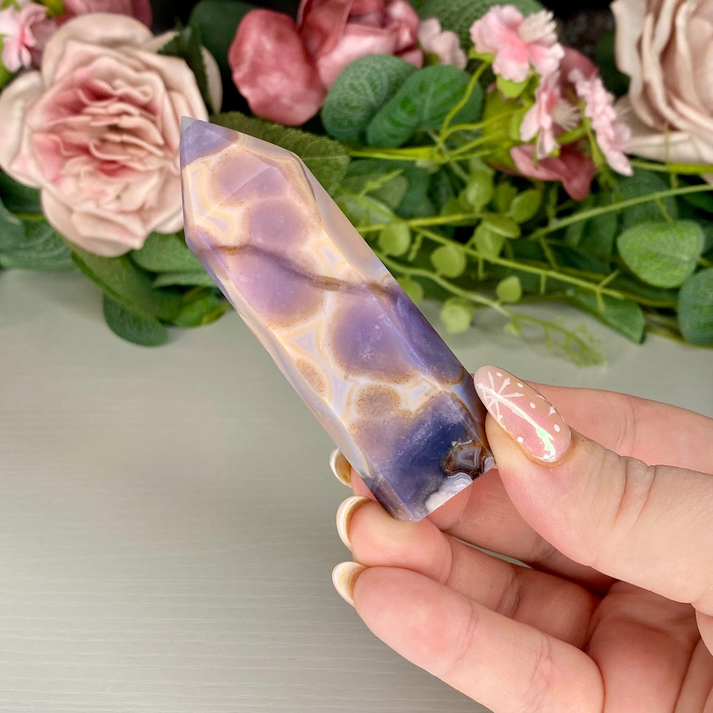 Blue Flower Agate Towers