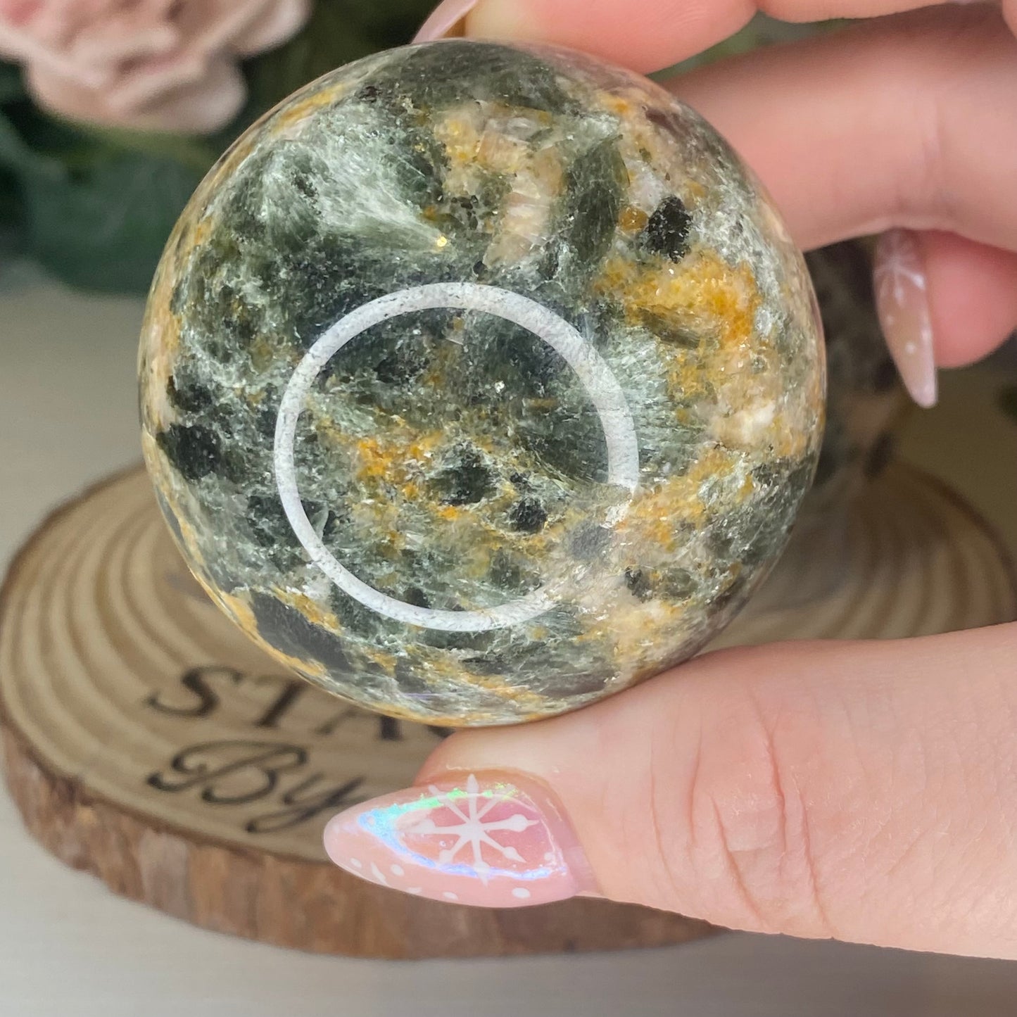 Seraphinite and Sunstone Sphere