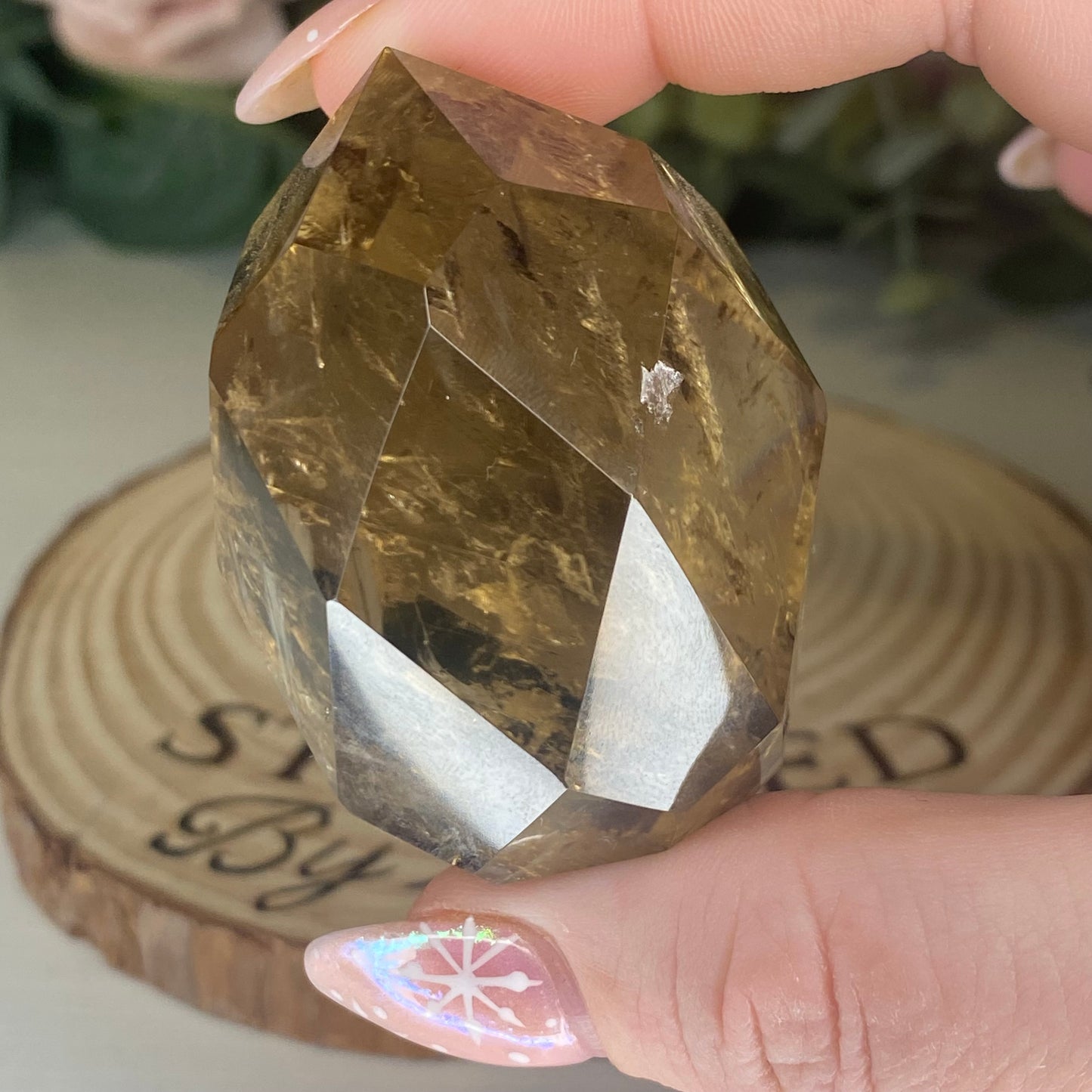 Faceted Smokey Quartz Points