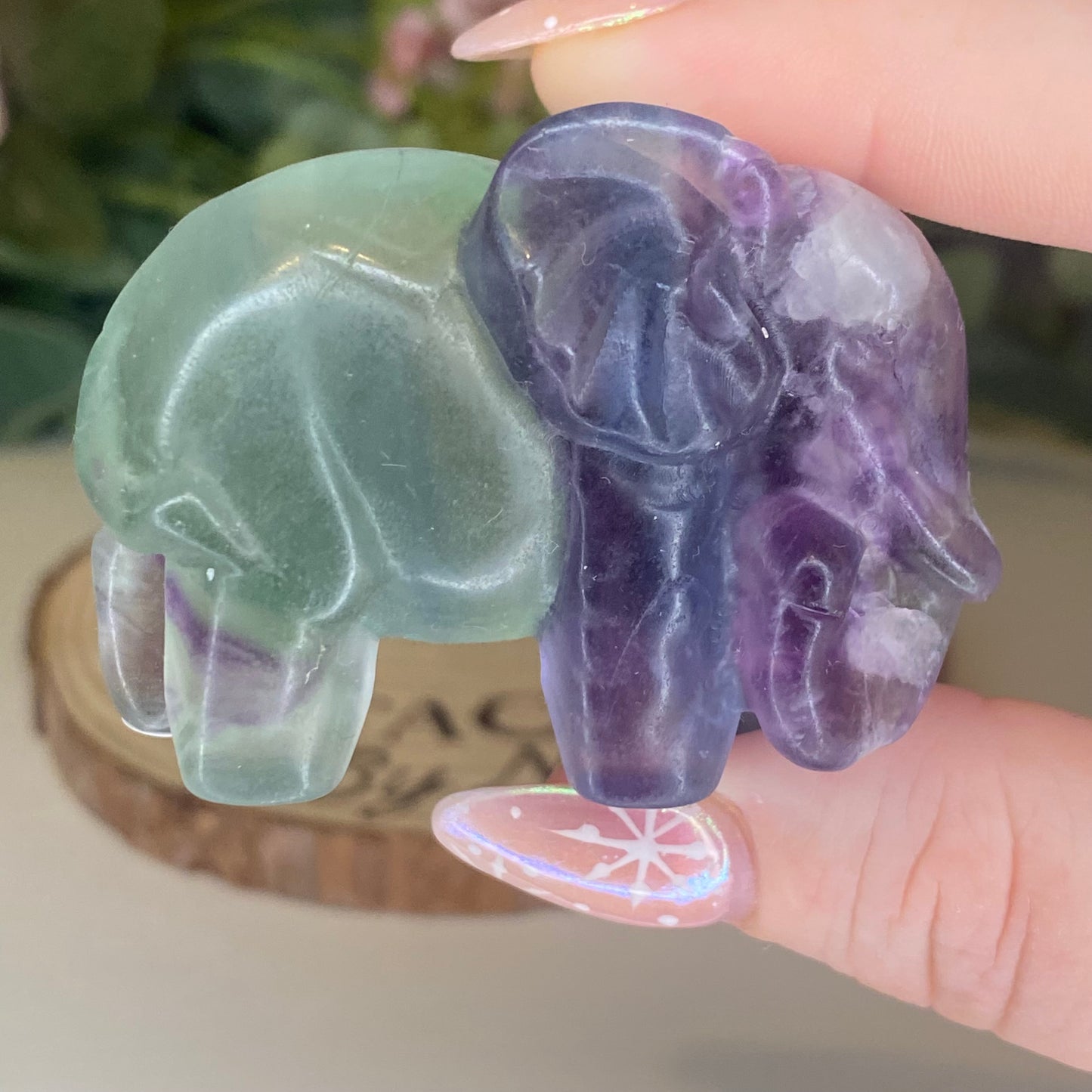 Fluorite Elephant Carvings