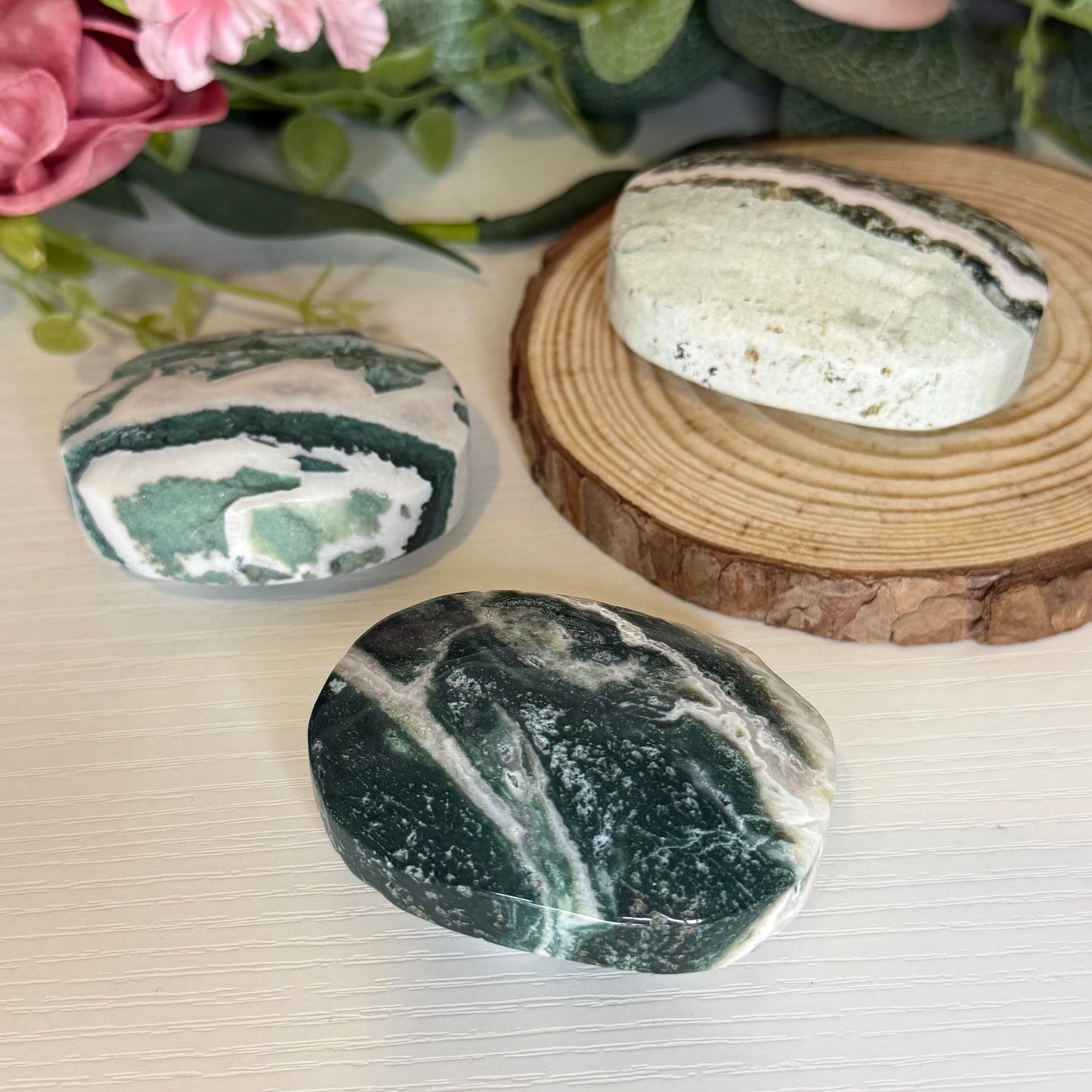Green Unicorn Jasper Palmstones