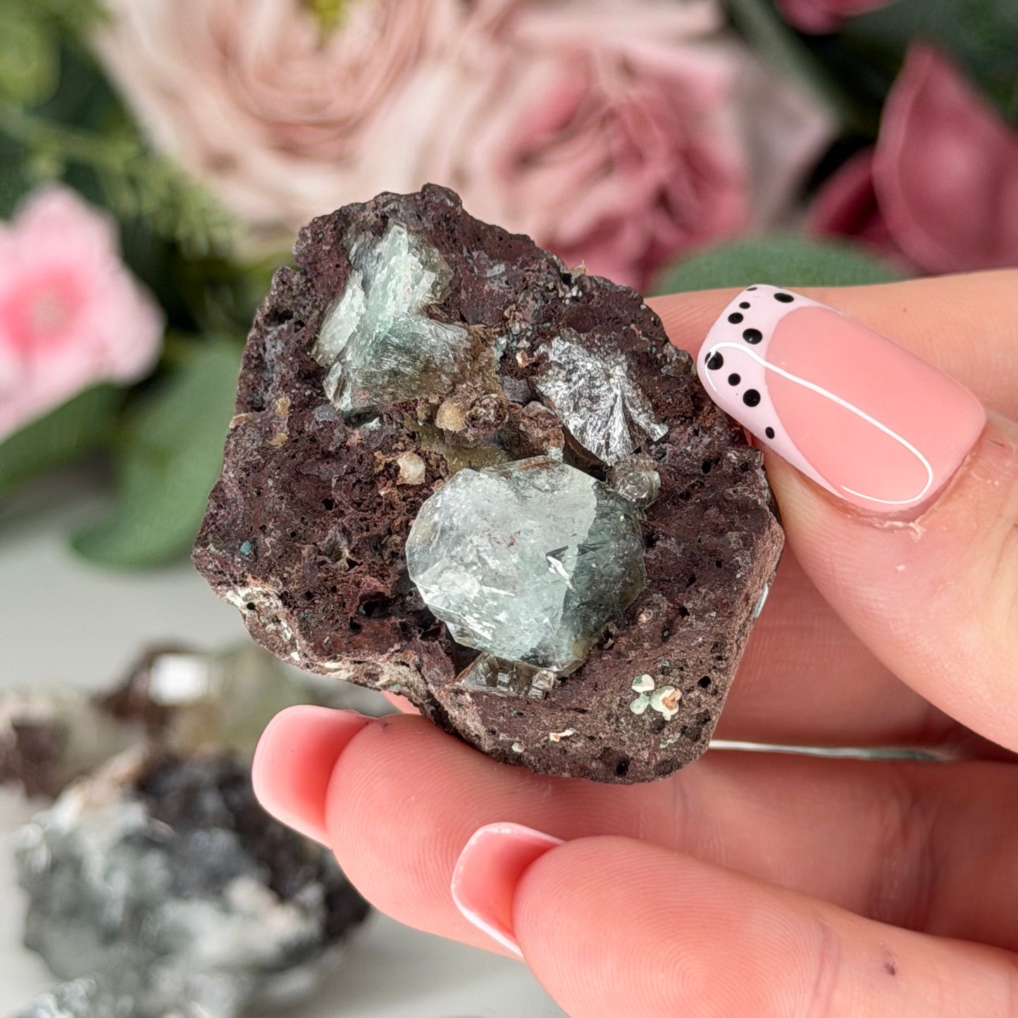 Green Apophyllite With Mordenite