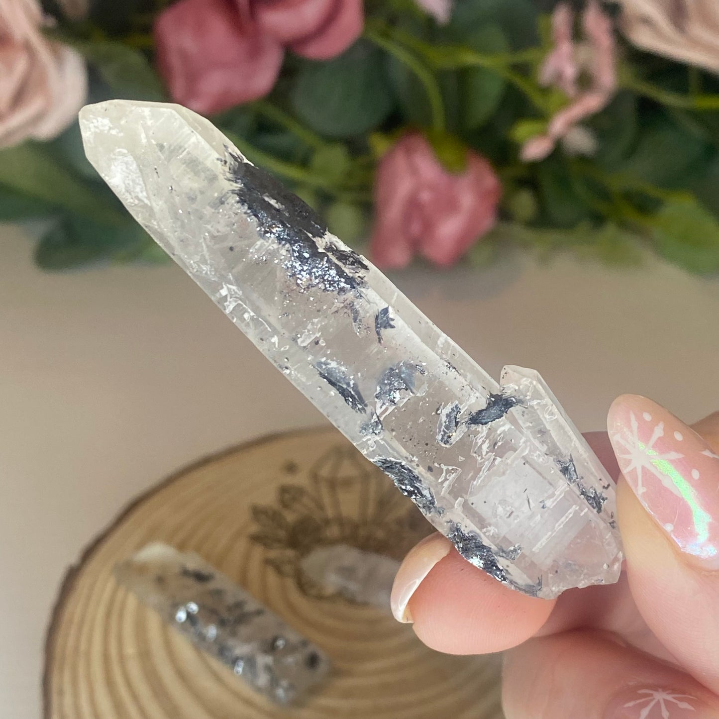 Raw Specularite on Quartz