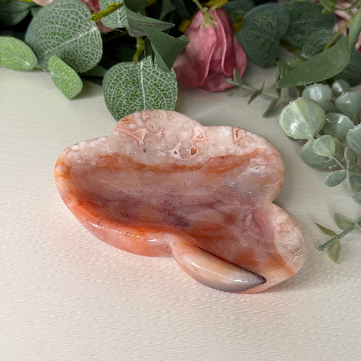 Carnelian Flower Agate Dish C