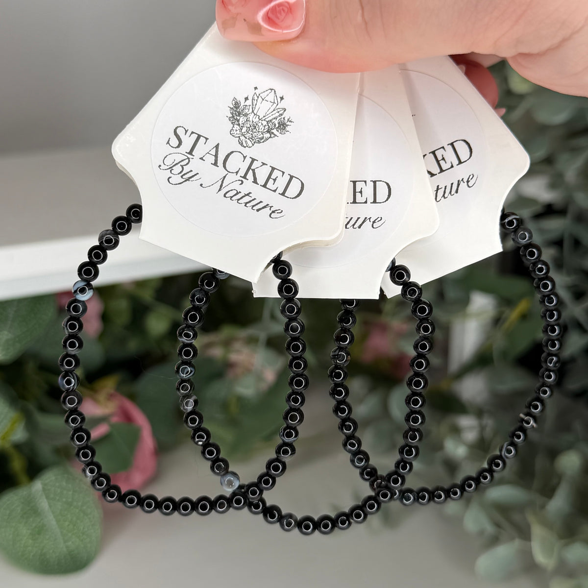 Black Agate Bracelet (4mm)