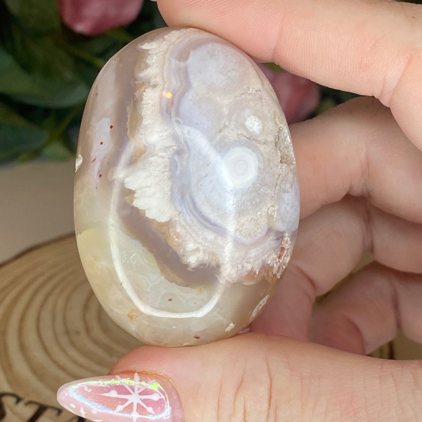 Flower Agate Palmstones