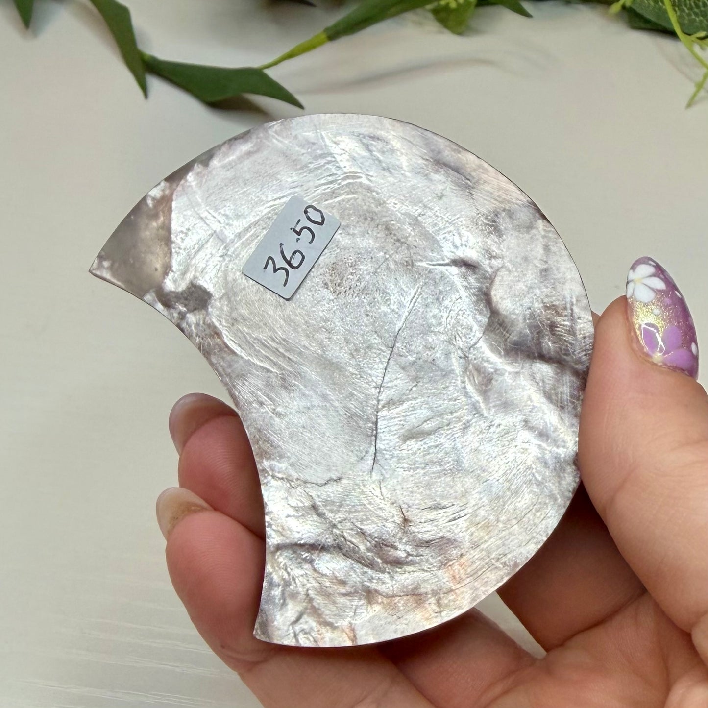Purple Mica Moon on Stand