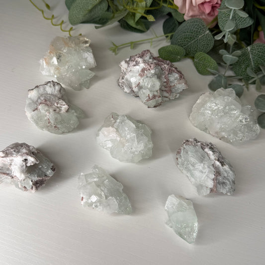 Green Apophyllite With Pink Chalcedony