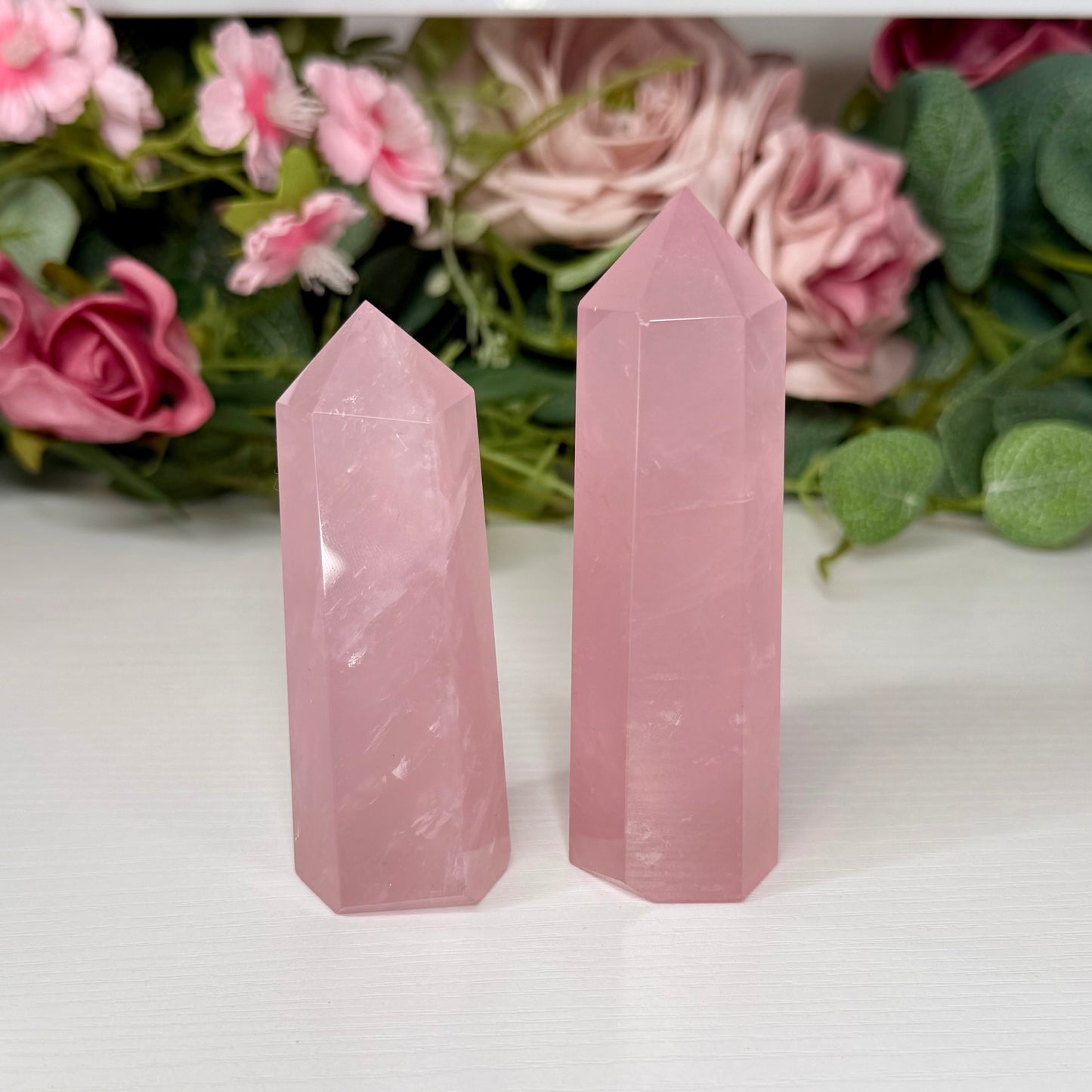 Jelly Rose Quartz Towers