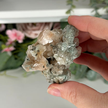 Champagne Heulandite With Celadonite