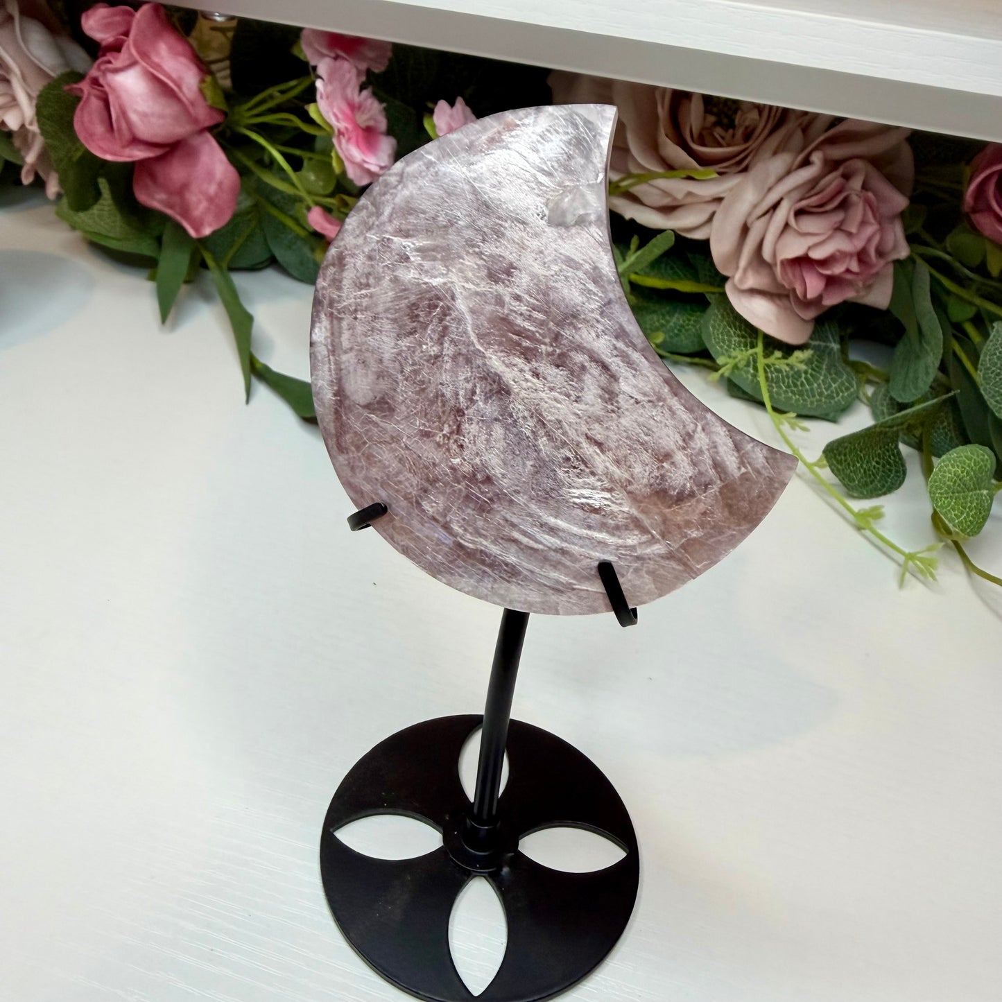 Purple Mica Moon on Stand