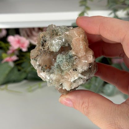 Champagne Heulandite With Celadonite