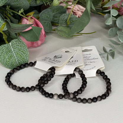 Silver Sheen Obsidian Bracelet (6mm)