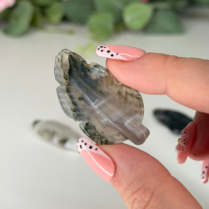 Moss Agate Feather