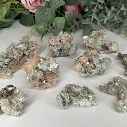 Champagne Heulandite With Celadonite
