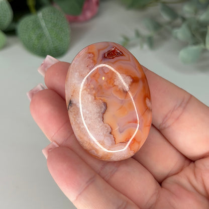 Carnelian Flower Agate Palmstone