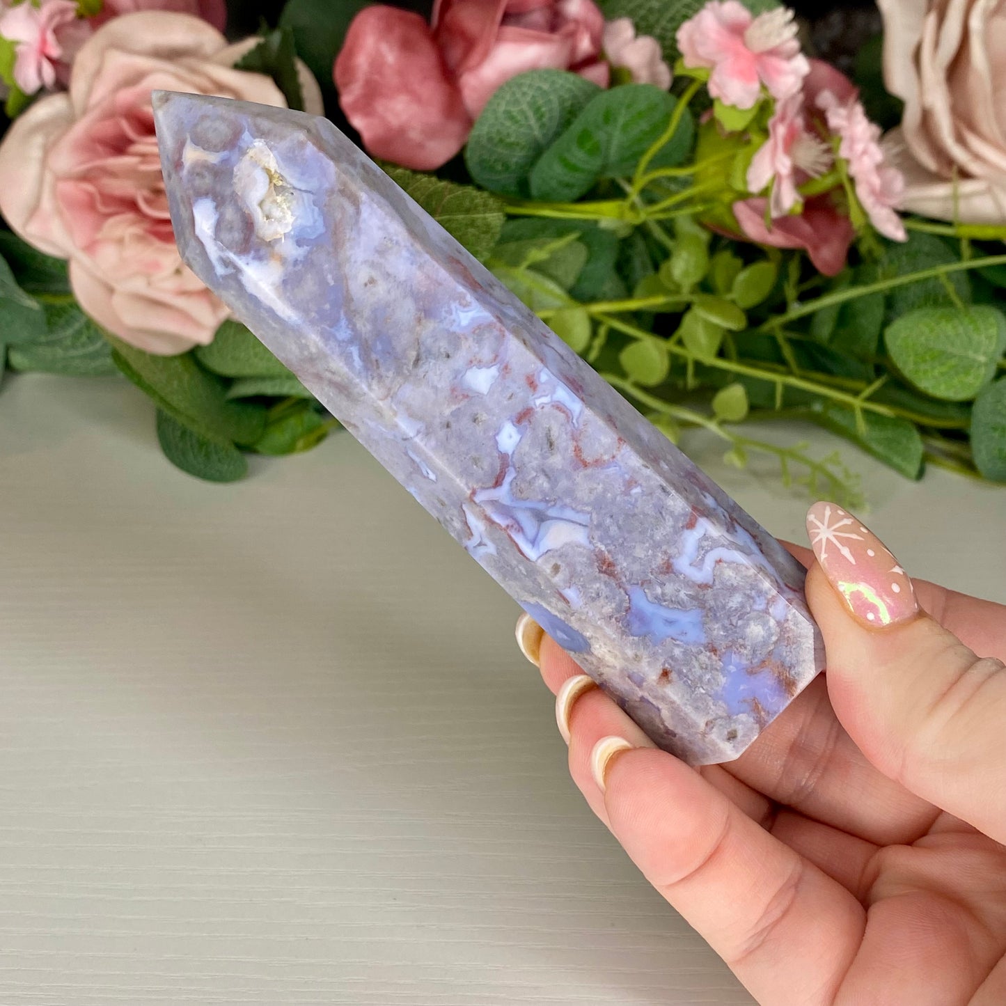 Blue Flower Agate Towers