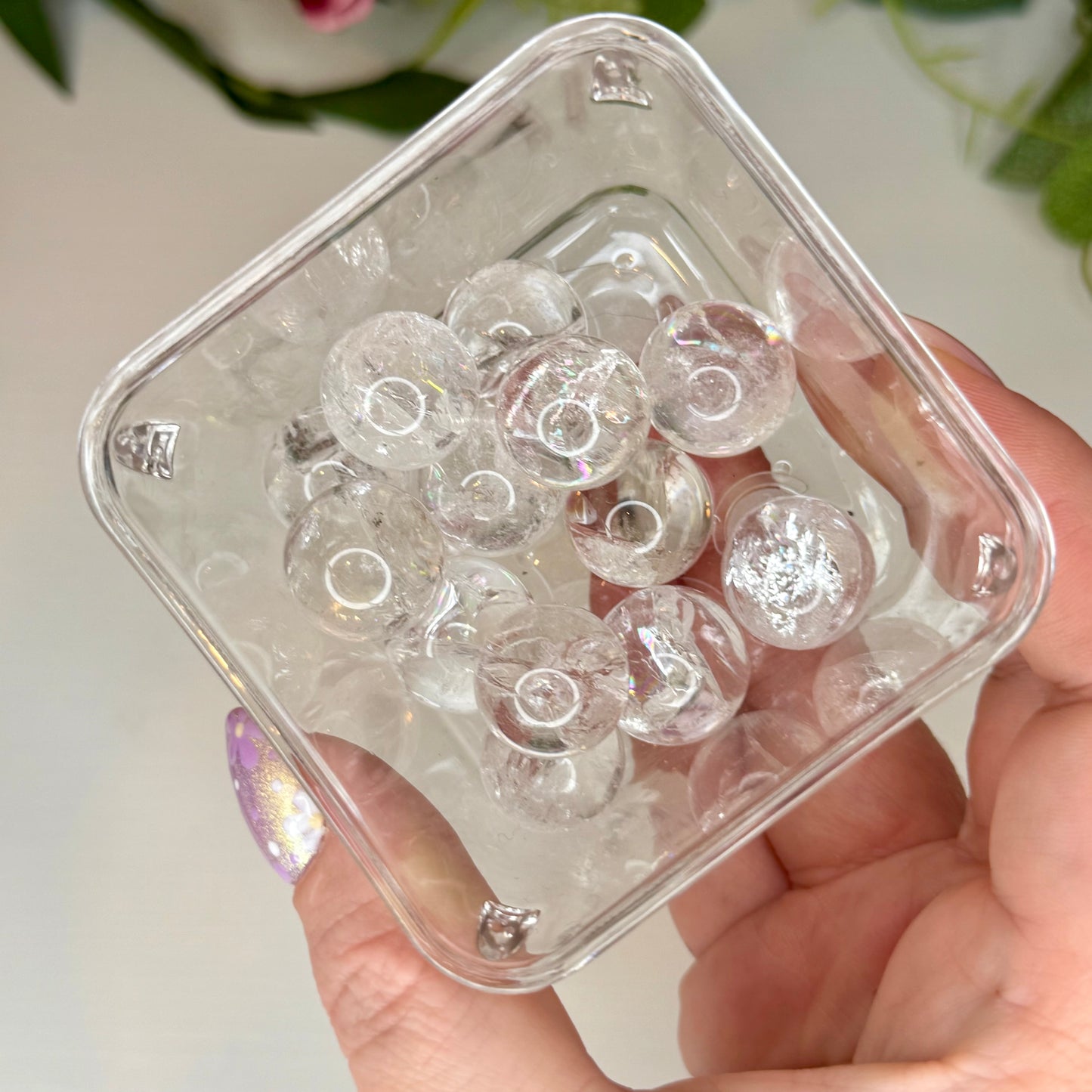 Rainbow Clear Quartz Mini Spheres