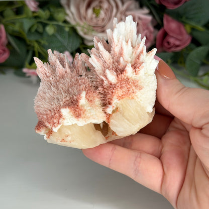 Pink Mordenite On Stilbite