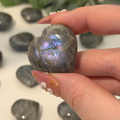 Sunset Labradorite Hearts
