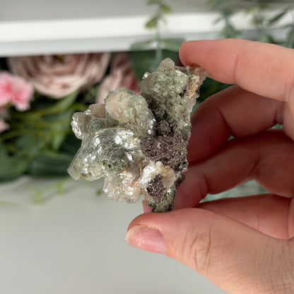 Champagne Heulandite With Celadonite
