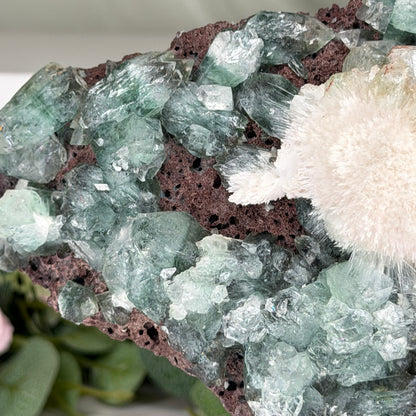 Green Apophyllite With Mordenite (1204g)
