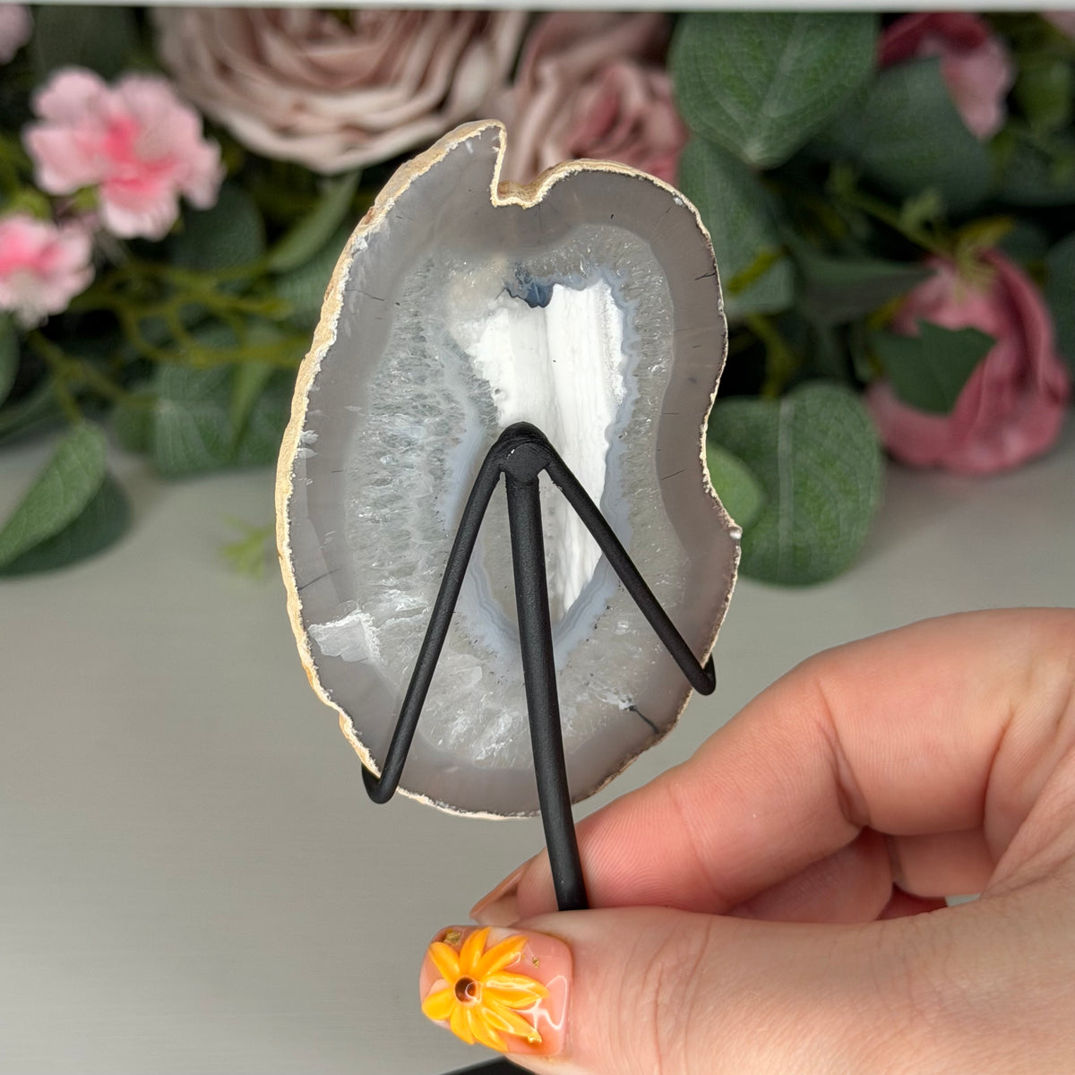 Agate Slice on Stand E