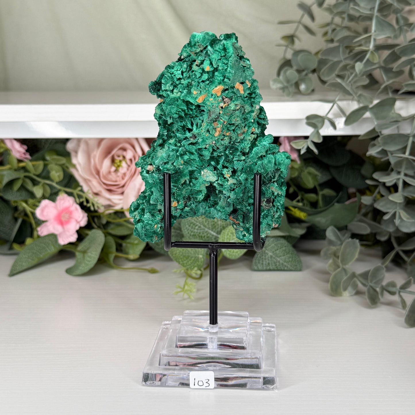 Velvet Malachite With Stand