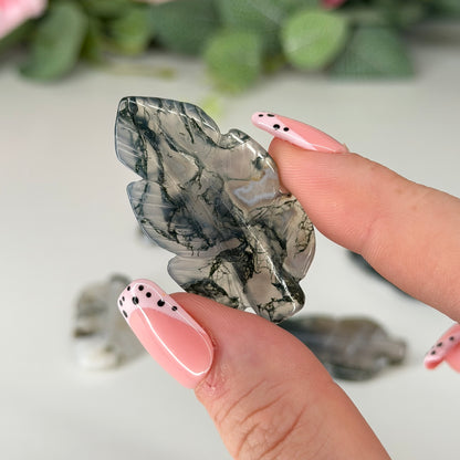 Moss Agate Feather