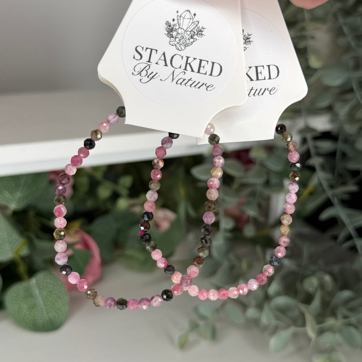Rainbow Tourmaline Faceted Bracelet (4mm)