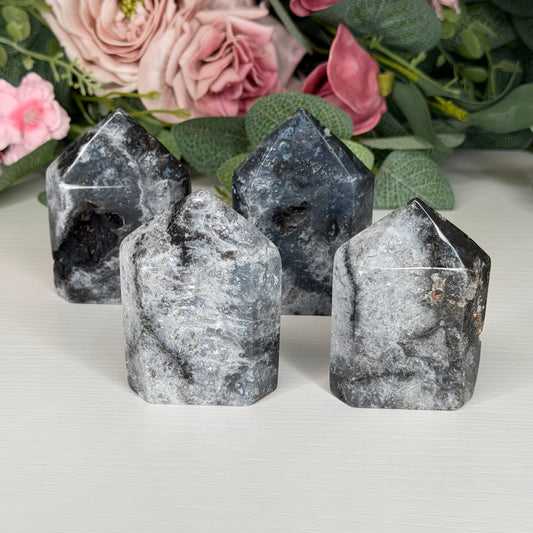 Blue Plume Agate Domino Towers