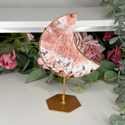 Pink Stick Agate Moon C