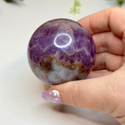 Amethyst with Lace Agate Spheres