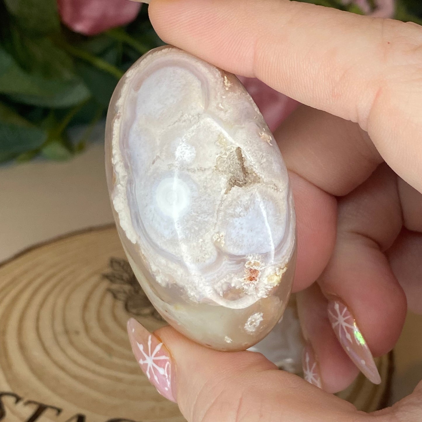 Flower Agate Palmstones