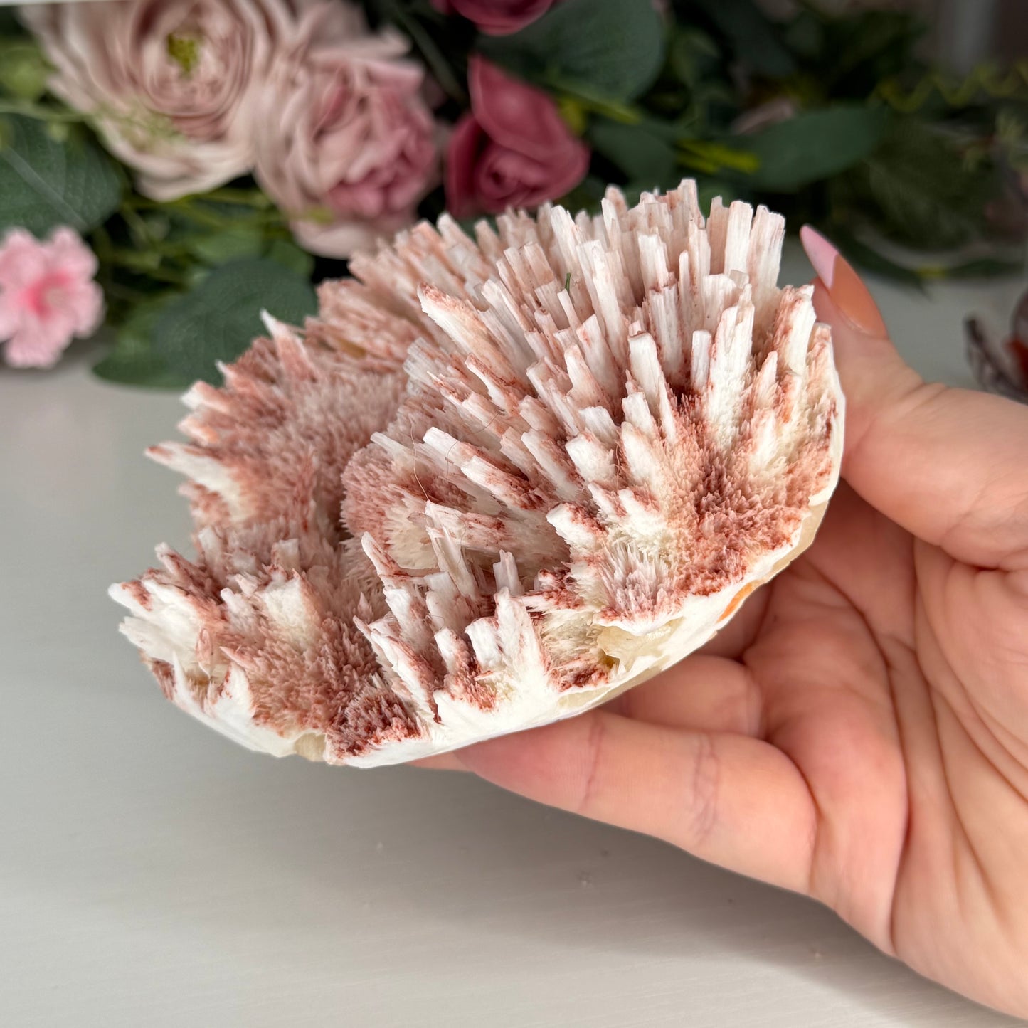 Pink Mordenite On Stilbite