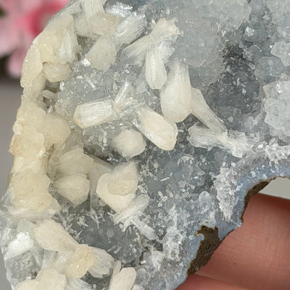 Blue Chalcedony With Stilbite